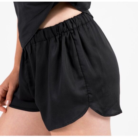 Ettitude Sateen Shortie in Onyx Black Loose Comfy hypoallergenic Pijama Size XXL - Picture 2 of 2